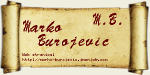 Marko Burojević vizit kartica